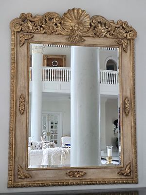 French Baroque Style Ornate Antique Mirror. 67" L x 32" W