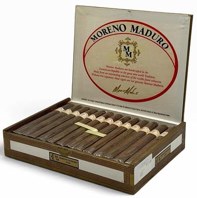 Box of 25 Moreno Maduro #426 Cigars. This box of cigars is still unopened with a safety seal 
