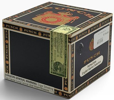 Box of 25 Punch Rothschilds English Market Selection Cigars, Sealed. Punch Rothschilds English 