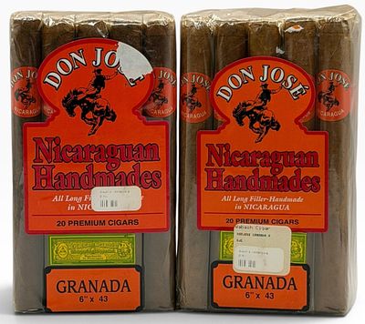 (2) Pack of 20 Don Jose Nicaraguan Handmade Granada Cigars, Unopened. This includes a total of 