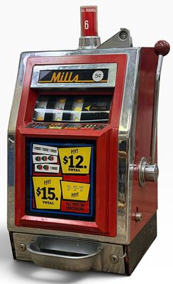 Mills Bell-O-Matic Tabletop Slot Machine. This nice tabletop slot machine features a red and 