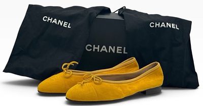 Vintage Chanel Lambskin Ballerina Flats in Box, Size 10. These Vintage Chanel ballerina flats 