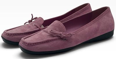 Vintage Prada Pink Suede Square Toe Loafers, Size 9. These vintage Prada loafers feature a 