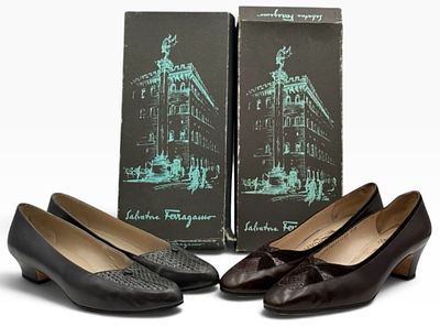 (2) Salvatore Ferragamo Fremes Leather Pumps & Fiandra Leather Pumps, Size 9-1/2. (2) Salvatore 