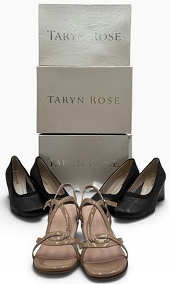 (3) Taryn Rose Wedge Pumps And Strappy Heels, Size 10M & 41. (3) Taryn Rose Wedge Pumps And 