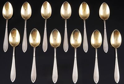 Franz Bahner 800 Silver 12 Mocha Spoons,. Franz Bahner 800 silver 12 mocha spoons, silver 