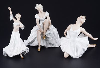 Schaubach Wallendorf 3 Dancers / Ballerinas,. Schaubach Wallendorf 3 dancers / ballerinas 