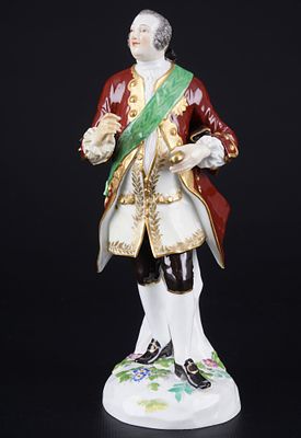 Meissen Cavalier with Order Ribbon. 1st Choice - Knob Mark, J.J KAENDLER,. Meissen cavalier with 