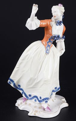 Nymphenburg Commedia dell'Arte Leda - Franz Anton BUSTELLI,. porcelain, shield mark, design by 