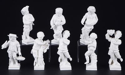 KPM Berlin 8 month figures / zodiac figures - Friedrich Elias MEYER, porcelain, Royal Porcelain 