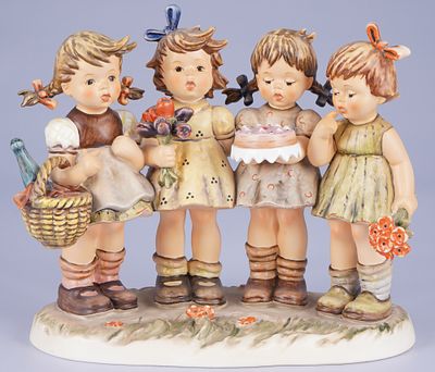 Hummel / Goebel large figurine - We Wish You The Best,. Porcelain, blue company mark, design 