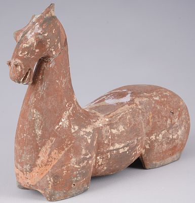Ceramic horse, China Han Dynasty. Ceramic, China, Han Dynasty (202 BC–220 AD), ceramic horse, H 