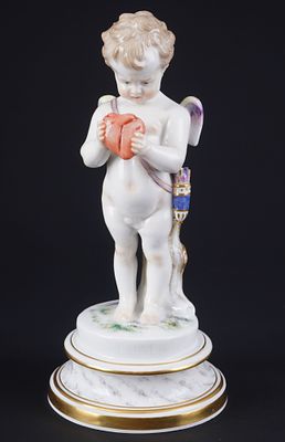 Meissen cupid in embarrassment 1st choice - Heinrich SCHWABE,. porcelain, blue sword mark 1st 