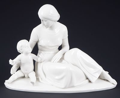 Allach Mother's Bliss Mother with Child - Paul Horn,. porcelain, SS press mark 1935-1945, design 
