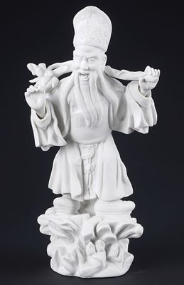 Herend Tung Fung-Shu character figure,. bisque porcelain, Hungary 20th century, press mark, Tung 