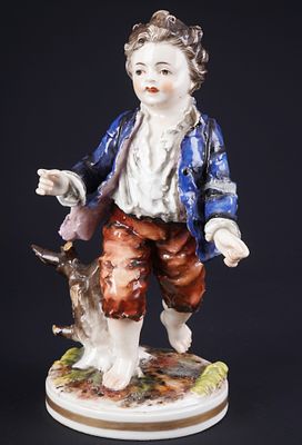 Carl Eugen of W&uuml;rttemberg Ludwigsburg around 1800 beggar boy,. porcelain, blue double C mark 