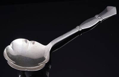 D&auml;nemark 830 Silber gro&szlig;er Vorlegel&ouml;ffel von 1930 - Chr. F. HEISE, 
Silber 830/1000, gestempelt 