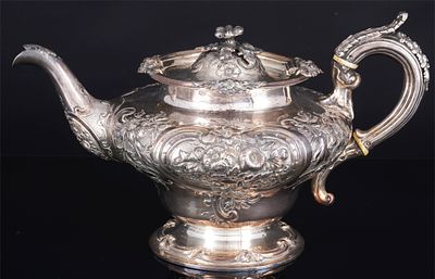 925 Silber gro&szlig;e Teekanne von 1848, Charles Reily & George Storer,. 925 Silber gro&szlig;e Teekanne 