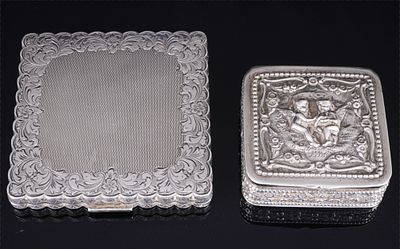 800 - 925 Silber 2 Pillen- und Puderdose, 
Silber, 835 + 925/1000, gestempelt 800 /925 + 