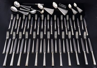 Lutz & Weiss 800 Silber Besteck f&uuml;r 12 Personen,. Lutz u. Weiss 800 Silber Besteck f&uuml;r 12 