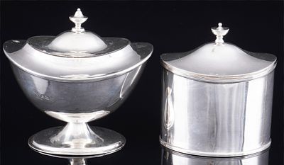 England, 925 Silber - 2 Deckeldose / Teedosen, 
925 Sterling Silber, beide mit englischen 