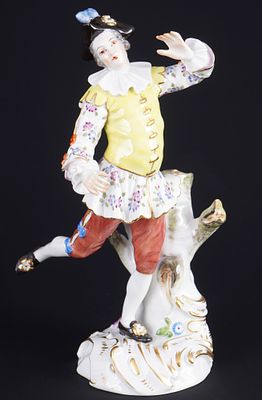 Meissen Sch&auml;fer tanzend 1.Wahl - Friedrich Elias MEYER, 
Porzellan, blaue Schwertermarke 1.Wahl, 