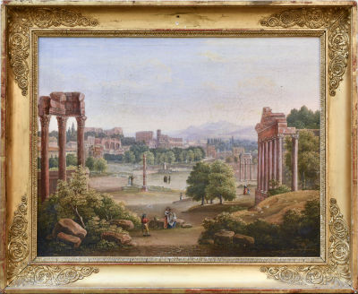 &laquo;Форум. Рим&raquo;. Предположительно Матвеев Фёдор Михайлович (1758-1826). 
Холст, масло, 35,7х35,5 
