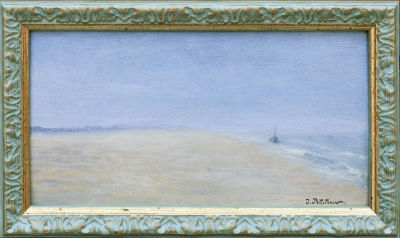 &laquo;Берег моря&raquo;. Похитонов И.П. (1850-1923) -? (под вопросом) 
Картон, масло, конец XIX века 
