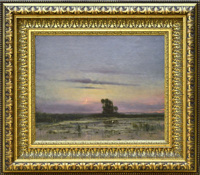 &laquo;Пейзаж с цаплей&raquo;. Дубовской Николай Никанорович (1859-1918). 
Холст, масло, 1890- е гг. 