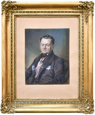 Портрет Корнилия Христаиновича фон Рейссинга (1781-1860). Бумага, карандаш, пастель, 1857 год. 