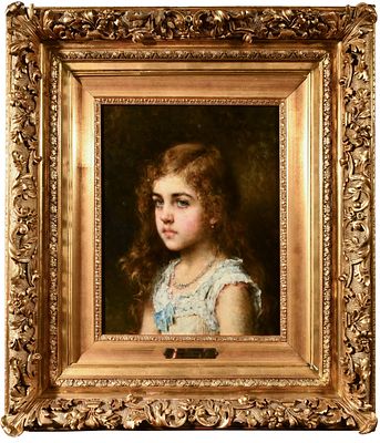 Алексей Алексеевич Харламов (1840-1925). &laquo;Портрет девочки&raquo;. 
Холст, масло, Конец 1900 – 1-я 