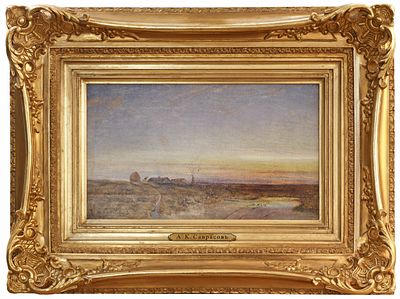 Алексей Кондратьевич Саврасов (1830 – 1897). &laquo;Деревня на закате&raquo;. 
Холст, масло, последняя 