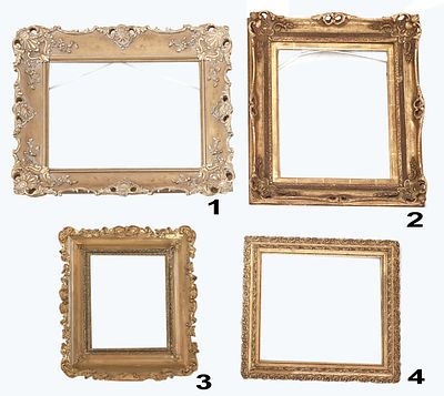 Комплект из четырёх рам для картин. . 1. 
Тип перо, с лепным мастичным декором, внутренний 