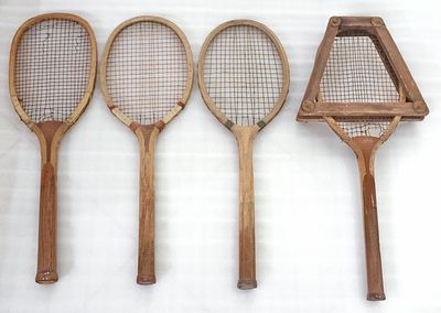 Комплект из 4 ракеток для большого тенниса. Фирмы Royal, Princess, The Varsily, 
XIX-ХХ вв. 