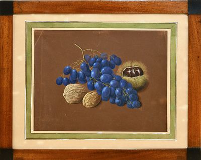 Граф Фёдор Петрович Толстой (1783–1873). &laquo;Натюрморт с грецкими орехами, виноградом и каштаном&raquo;. 