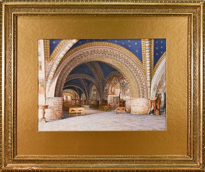 Константин Андреевич Ухтомский (1818-1881). &laquo;Интерьер базилики Святого Франциска в Ассизи&raquo;. 