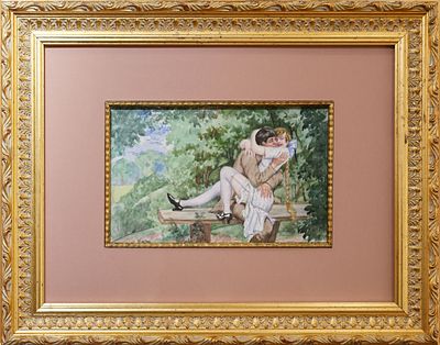 Борис Михайлович Кустодиев (1878 – 1927). &laquo;Влюбленные в парке&raquo;. Происходит из собрания Якова 