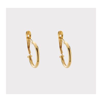 Pendientes criolla en oro. Diám.: 1,4 cm.