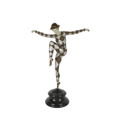 Despu&eacute;s de D&eacute;metre H. Chiparus (Dorohoi, Ruman&iacute;a, 1886-Par&iacute;s, Francia, 1947) Arlequ&iacute;n. 