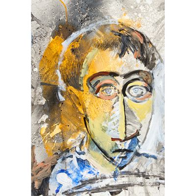 &Aacute;ngel Gonz&aacute;lez Uranga (Zarautz, Guip&uacute;zcoa, 1961) Retrato masculino. T&eacute;cnica mixta sobre cart&oacute;n. 