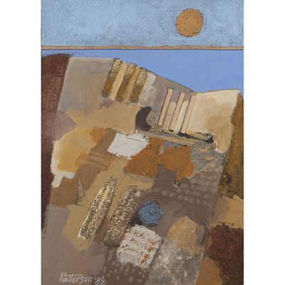 James Paterson (Blantrye, 1854-Edimburgo, 1932) Composici&oacute;n abstracta. T&eacute;cnica mixta y collage 