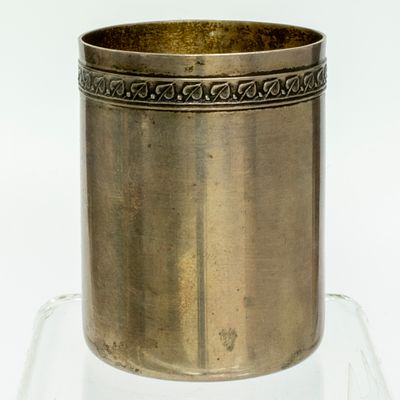 Антикварная серебряная стопка Фаберже 84 пробы с золочением, Москва. Код: 00-00000607. 
Размер 