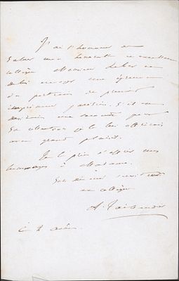 HISTORY - TAILLANDIER, Alphonse (Paris, 1797 - ib., 1867) - France. Autograph letter signed 