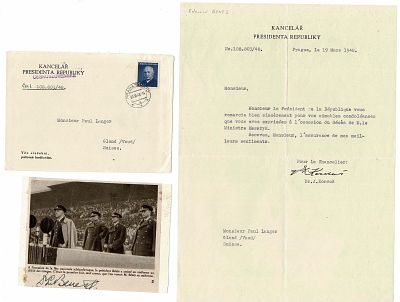 HISTORY - BENES Edvard (1884 - 1948) - Signed printed photograph - Czechoslovakia. A 