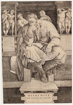 Beatrizet after Michelangelo — Prophet Jeremiah
