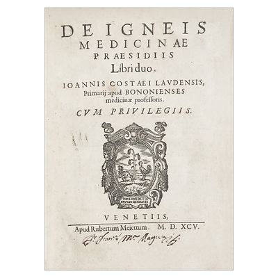 [SCIENCE AND MEDICINE] - COSTEO Giovanni (1528 - 1603) - 1595. The Art Of Cauterizing. Costeo 