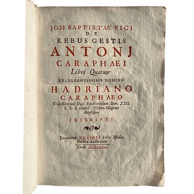 [HISTORY] - VICO Giambattista (1668 – 1744) - [Neapolitan Humanism – Vico On Antonio Carafa – 