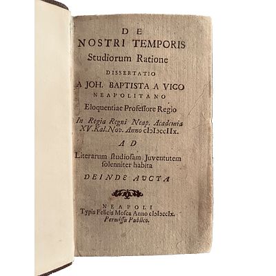 [HISTORY] - VICO Giovanni Battista (1668 – 1744) - [Enlightenment Philosophy – Early Vico 