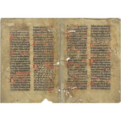 [HISTORY] - [Medieval Liturgy – German Gothic Missal Fragment With Neumatic Notation – Late 