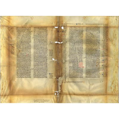 [HISTORY] - [Canon Law – Corpus Iuris Canonici Fragment With Commentary – Italy, Late 13Th Century]